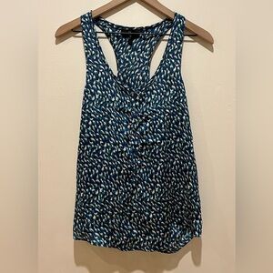 Aqua Brand Blue, Green and White Lightweight Tank Top Blouse - Womens Size Small